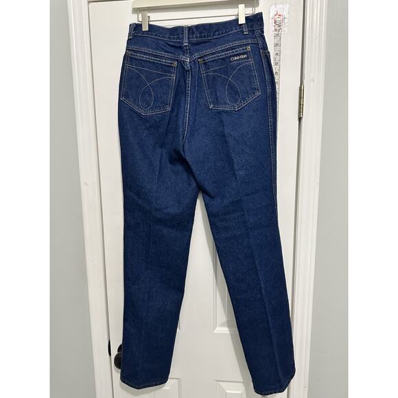 Calvin Klein Size 30x30 Vintage 14 Mod 10 80s Blue Jeans Straight Leg High Rise - Picture 5 of 11